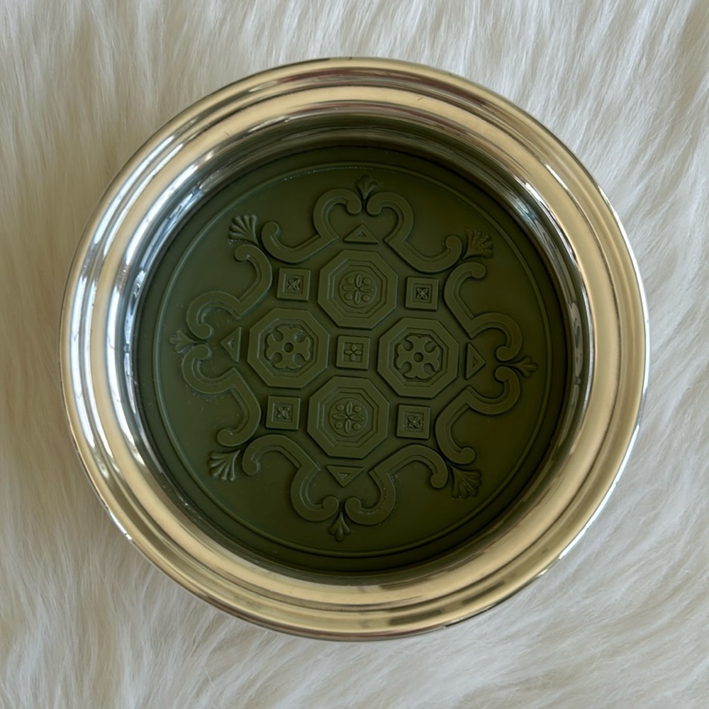 Vtg Gorham, Italy, Spanish Collection Olive Green Silver Plated Drink Tray
